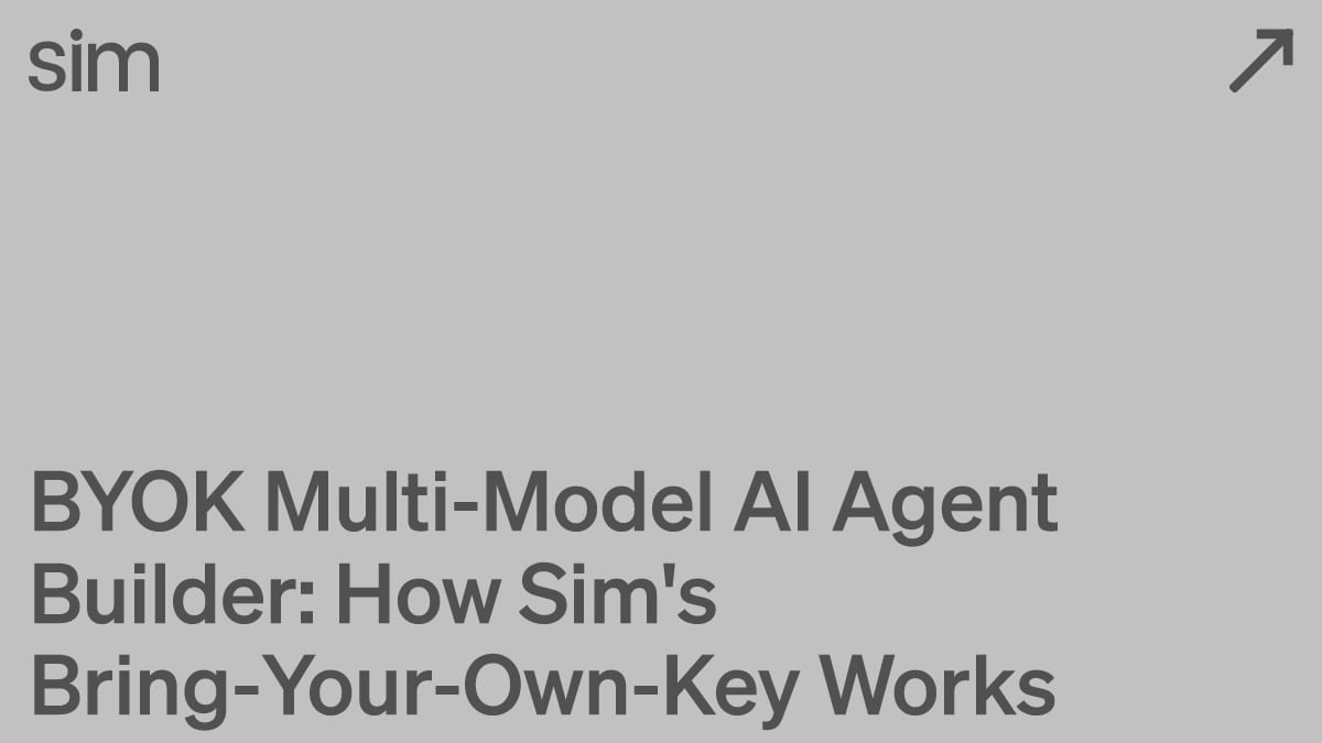 BYOK Multi-Model AI Agent Builder: How Sim's Bring-Your-Own-Key Works